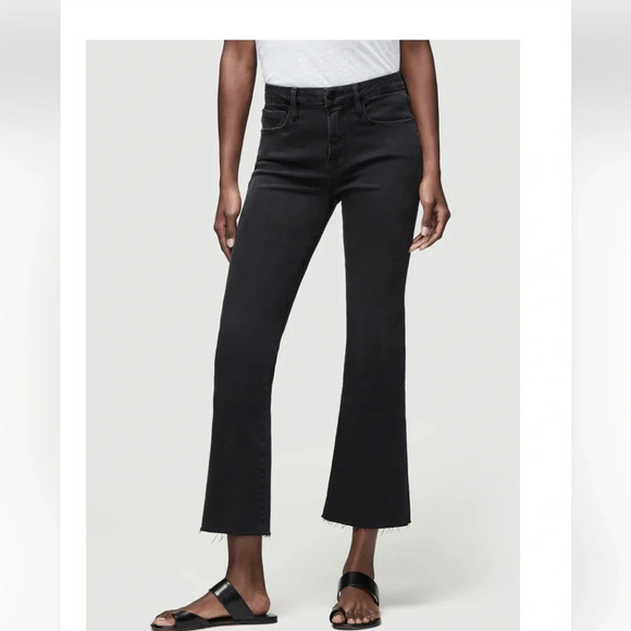 Frame Le Crop Mini Boot Black size 26  Raw Hemline Streetwear Edgy. NWOT - Picture 4 of 17